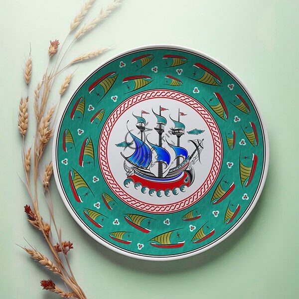 Şablon Desen  - Kalyon Motifli Çini Deseni