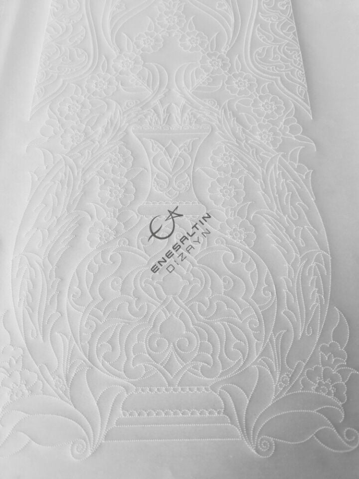 Stencil Pattern 20x40 cm. - Ceramic Tile Pattern with Botanical Vase Motif