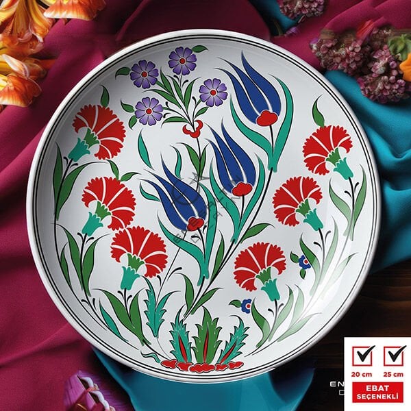 Şablon Desen  - Lale Karanfil Motifli Çini Deseni