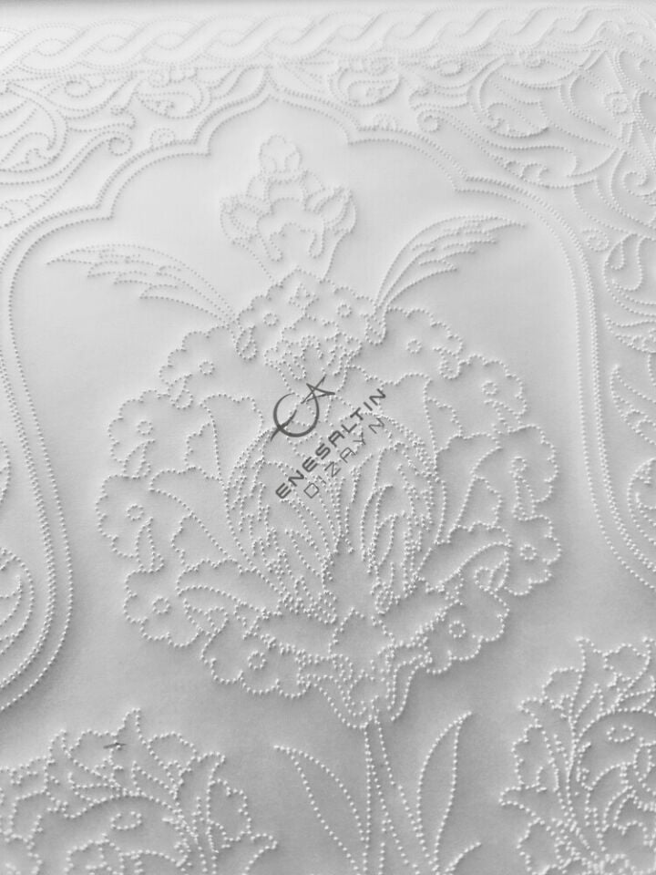 Şablon Desen 20 x 60 cm. - Bitkisel Hatayi Vazo Motifli Çini Karo Deseni