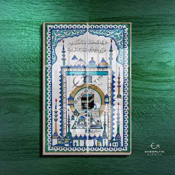 Şablon Desen 40x60 cm. -  Kabe Motifli Çini Karo Deseni