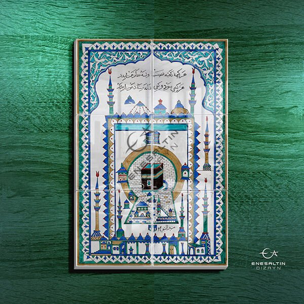 Şablon Desen 40x60 cm. -  Kabe Motifli Çini Karo Deseni