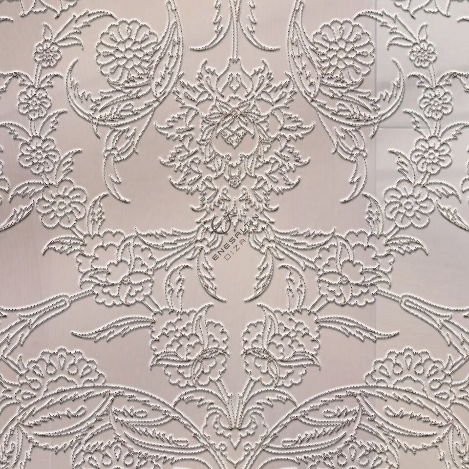 Şablon Desen 40x60 cm. BÜYÜK BOY -  Hatayi ve Hançer Yaprak Motifli Çini Karo Deseni