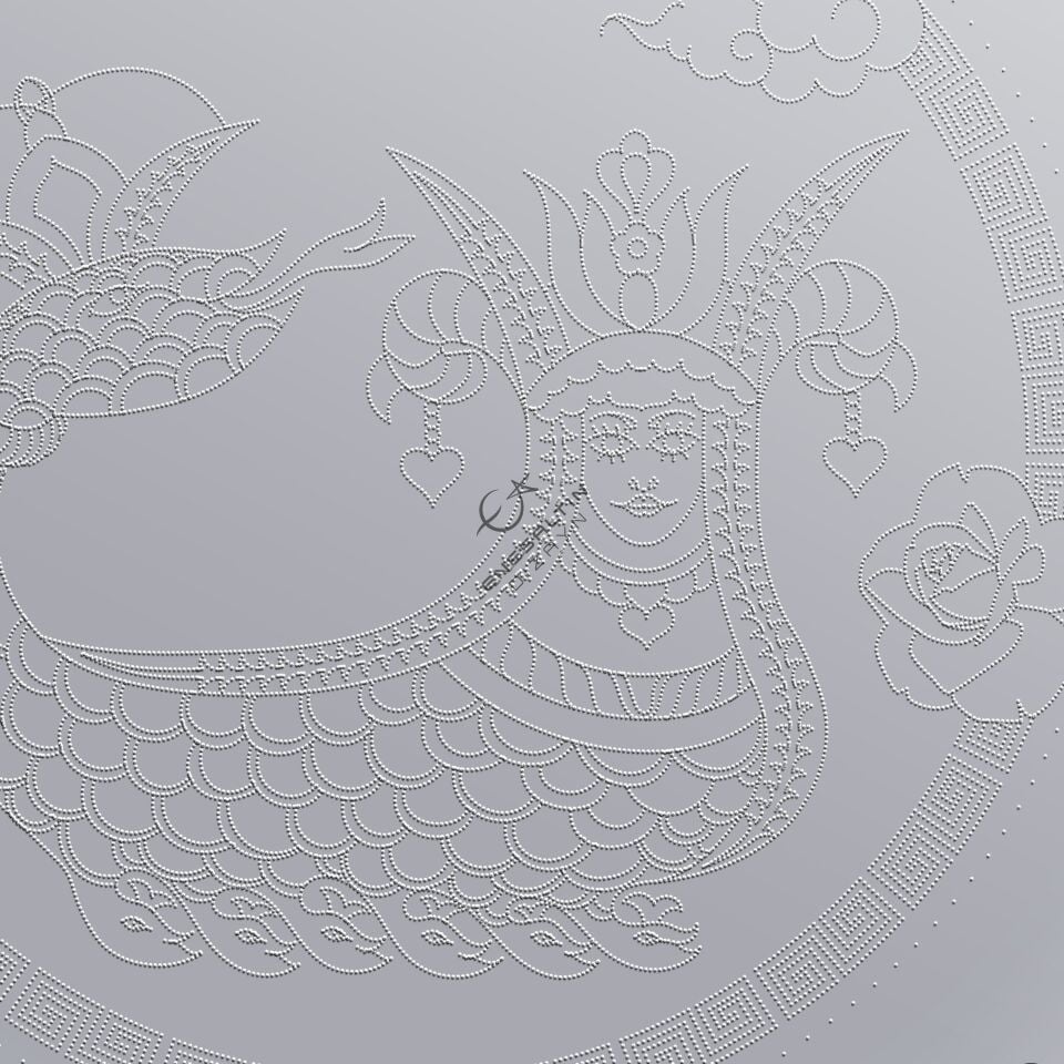 Şablon Desen 30 cm. - Şahmaran Motifli Çini Tabak Deseni