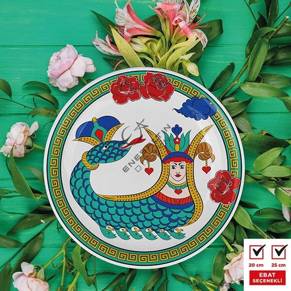 Stencil Pattern - Shahmaran Motif Ceramic Plate Design