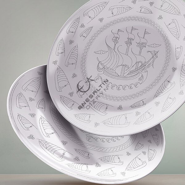 Şablon Desen 20 cm. - Kalyon Motifli Çini Deseni