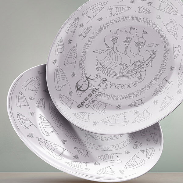 Şablon Desen 20 cm. - Kalyon Motifli Çini Deseni