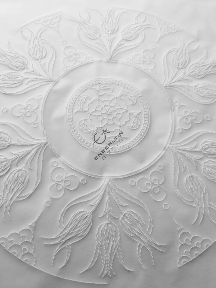 Şablon Desen 25 cm. - Lale Motifli Çini Deseni