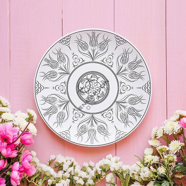 Şablon Desen 25 cm. - Lale Motifli Çini Deseni