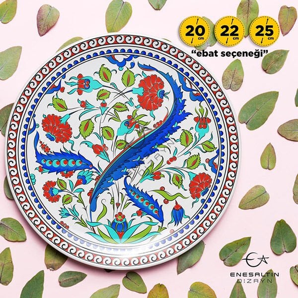 Şablon Desen  - Bitkisel Motifli Klasik Çini Deseni