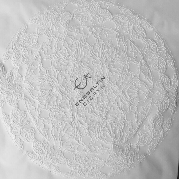 Şablon Desen 25 cm. - Rumi Karanfil Motifli Çini Deseni