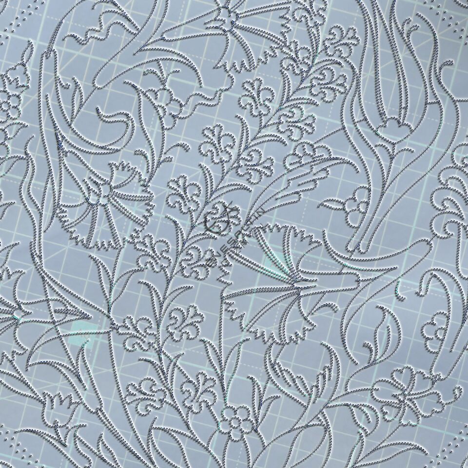Şablon Desen 30 cm. - Karanfil Sümbül Motifli Çini Tabak Deseni
