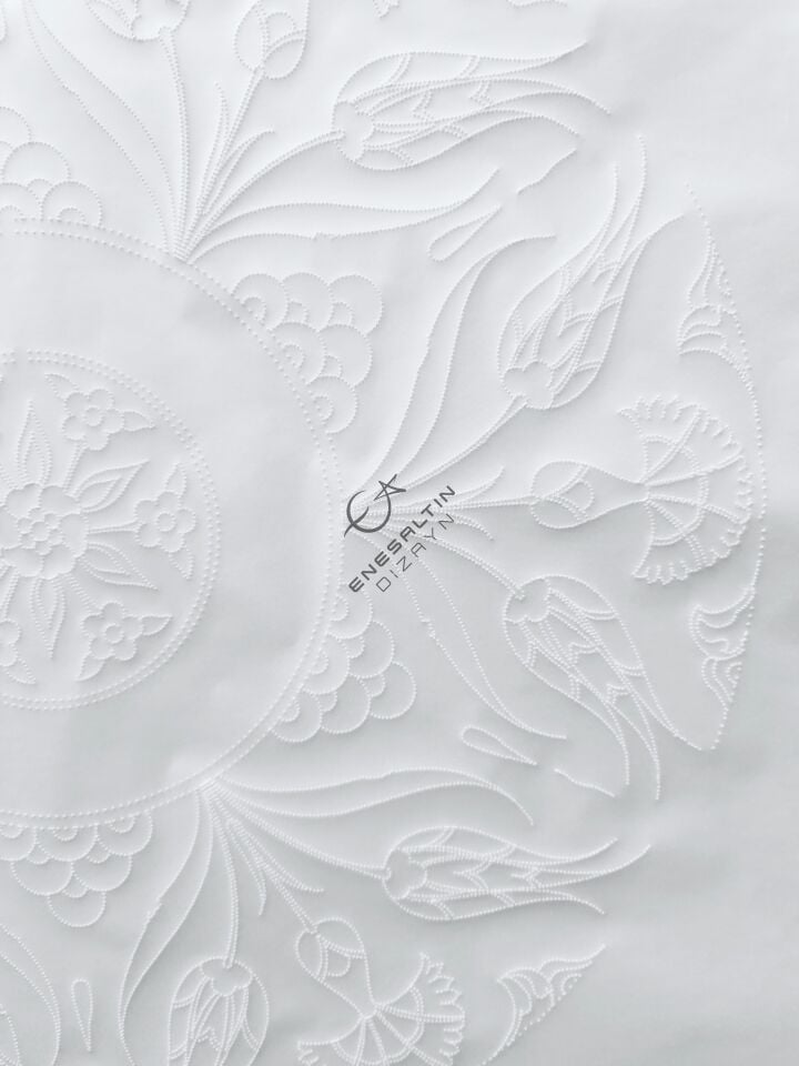 Şablon Desen 25 cm. - Lale Karanfil Motifli Çini Deseni