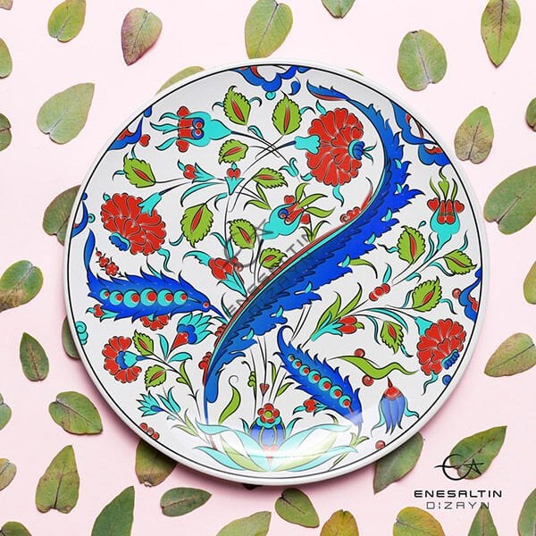 Şablon Desen 18 cm. - Bitkisel Motifli Klasik Çini Deseni