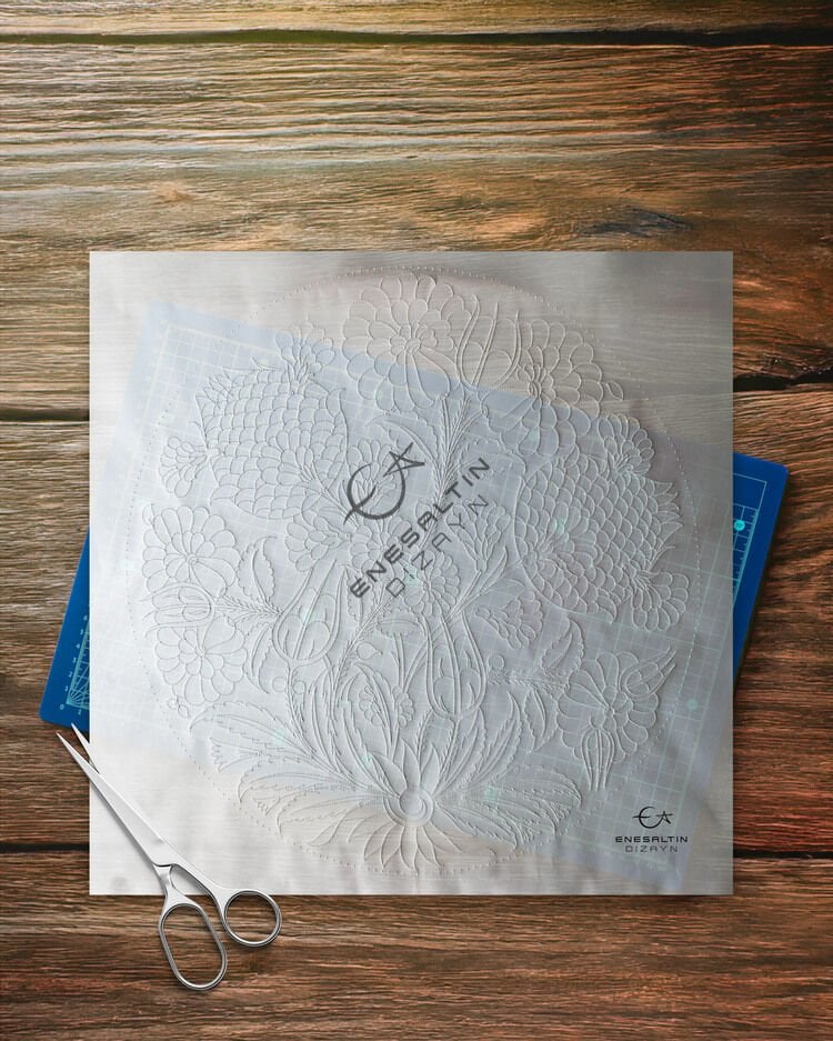 Template Design - Rose Motif Iznik Tile Pattern