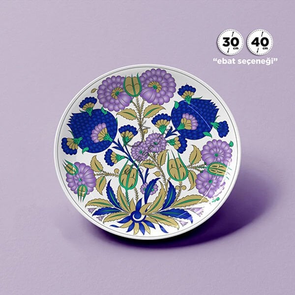 Şablon Desen - Gül Motifli İznik Çini Deseni