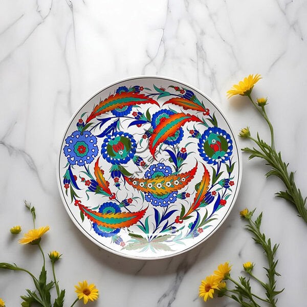 Şablon Desen - Hançer Yaprak Motifli İznik Çini Deseni