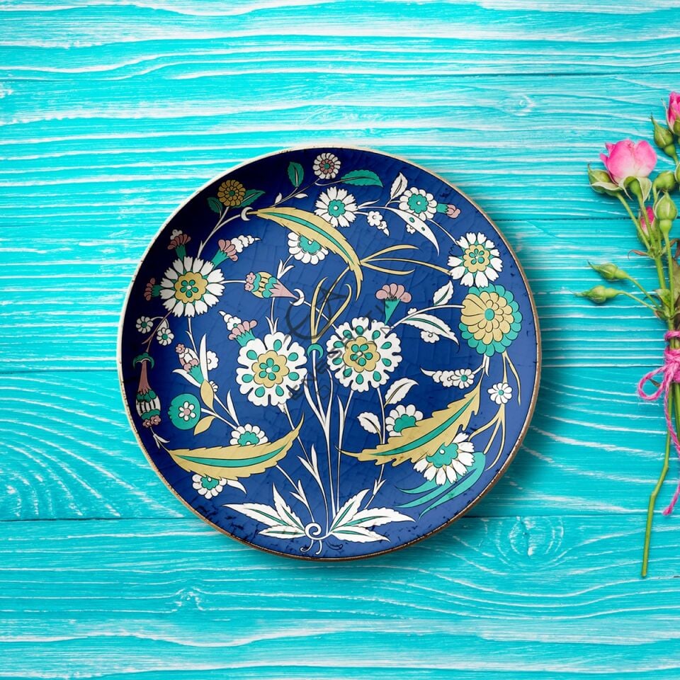 Şablon Desen 30 cm. - Hançer Yaprak Bitkisel Motifli İznik Çini Deseni