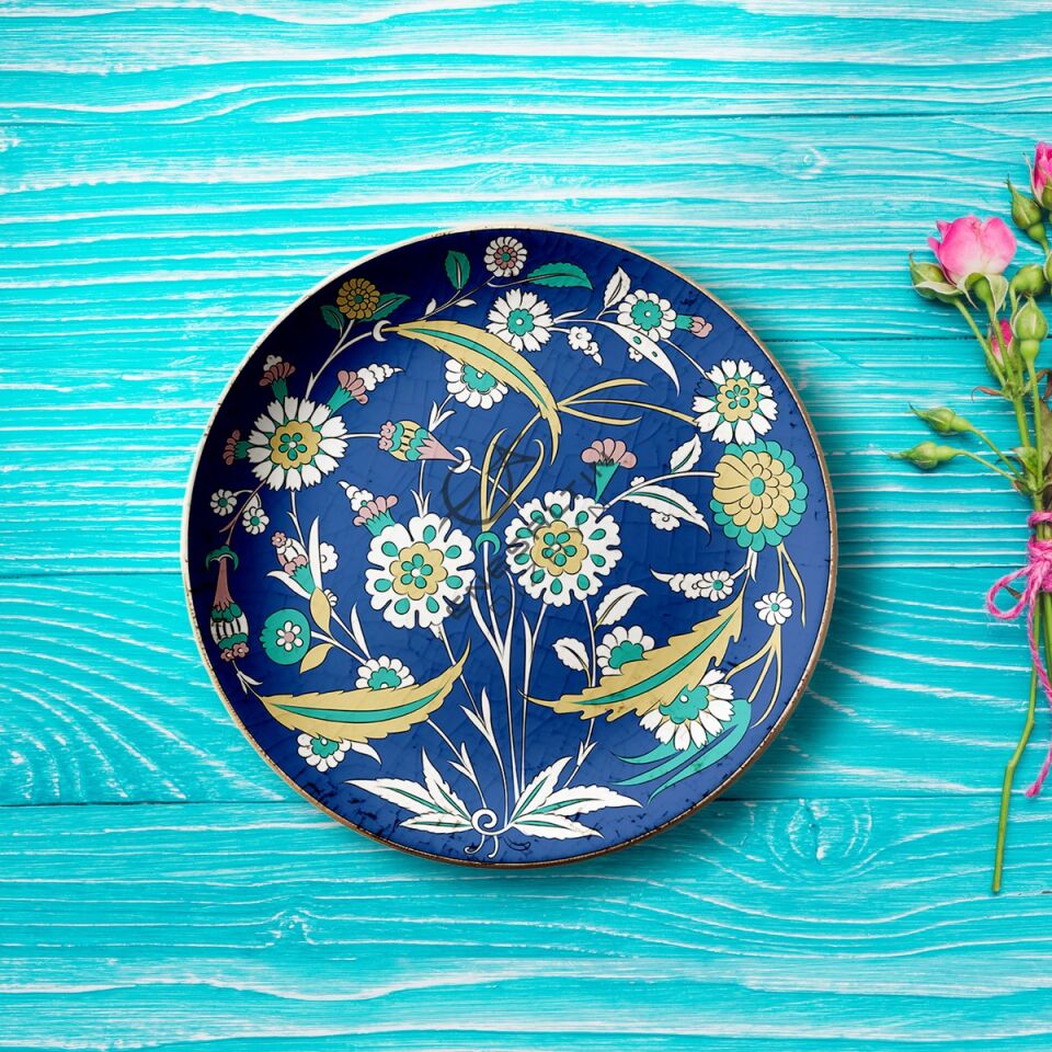 Şablon Desen 30 cm. - Hançer Yaprak Bitkisel Motifli İznik Çini Deseni
