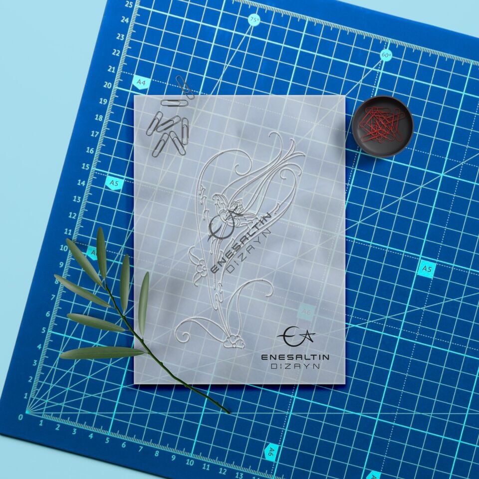 Template Design 9x15 cm. 2 COPIES - Single Tulip Tile Motif Tile / Plate / Standing Product Design