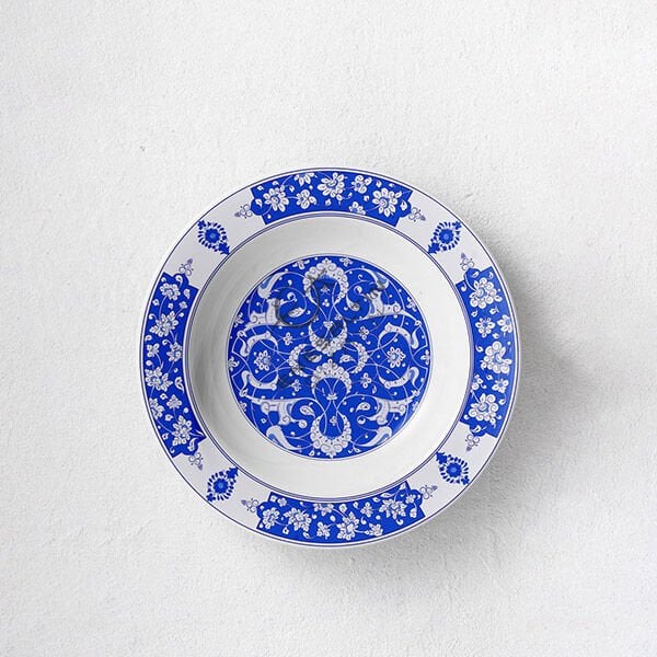 Şablon Desen 40 cm - Baba Nakkaş Rumi Lotus Motifli Çini Tabak Deseni