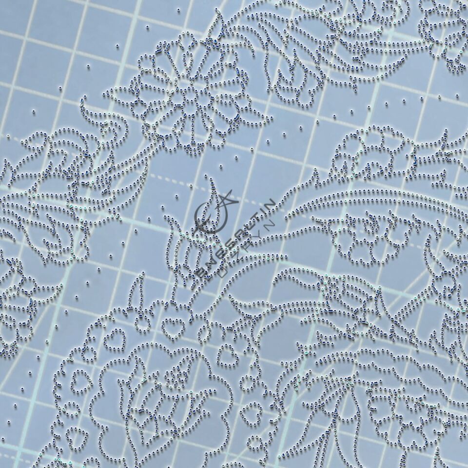 Şablon Desen 30 cm -  Hançer Yapraklı Bitkisel Motifli İznik Çini Deseni