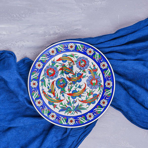Şablon Desen 30 cm -  Hançer Yapraklı Bitkisel Motifli İznik Çini Deseni
