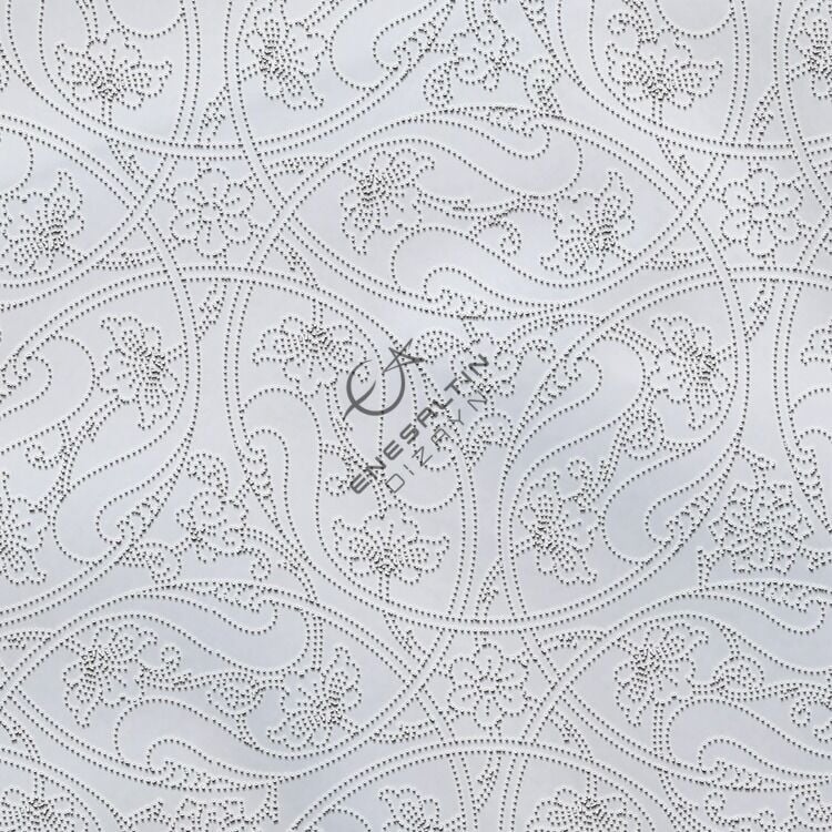 Şablon Desen 40x69 cm. BÜYÜK BOY -  Sürekli Motifli Rumi Lotus Çini Karo / Tabak Deseni