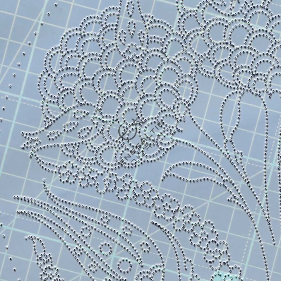 Şablon Desen - Kamelya, Lale, Penç Motifli Çini Tabak Deseni