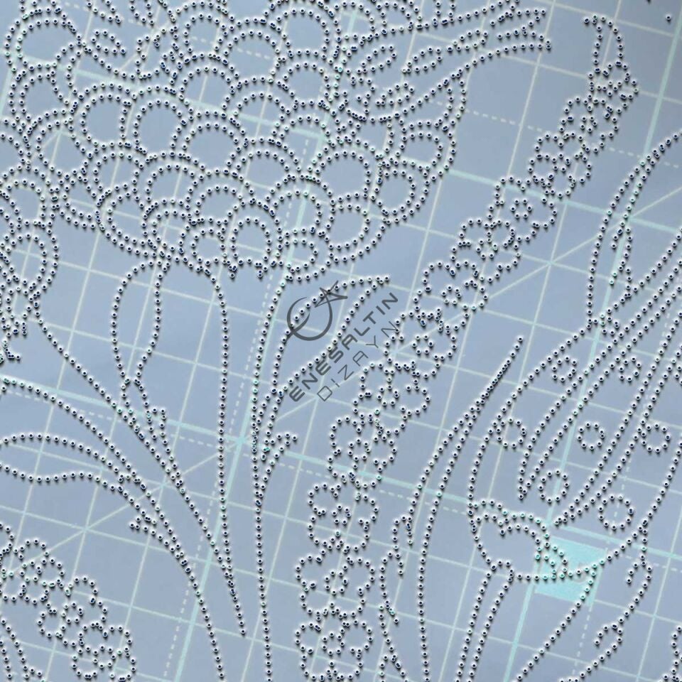 Şablon Desen - Kamelya, Lale, Penç Motifli Çini Tabak Deseni