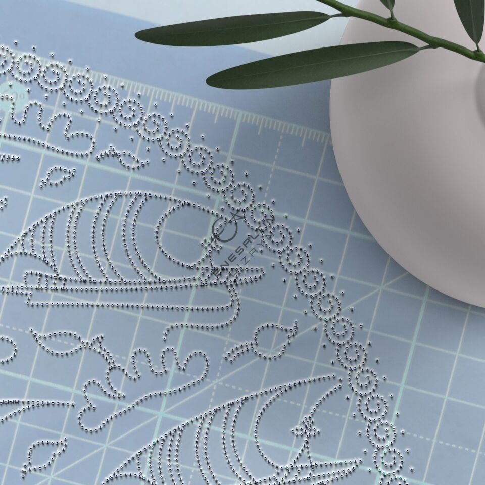 Şablon Desen 30 cm. -  Kalyon Motifli İznik Çini Deseni