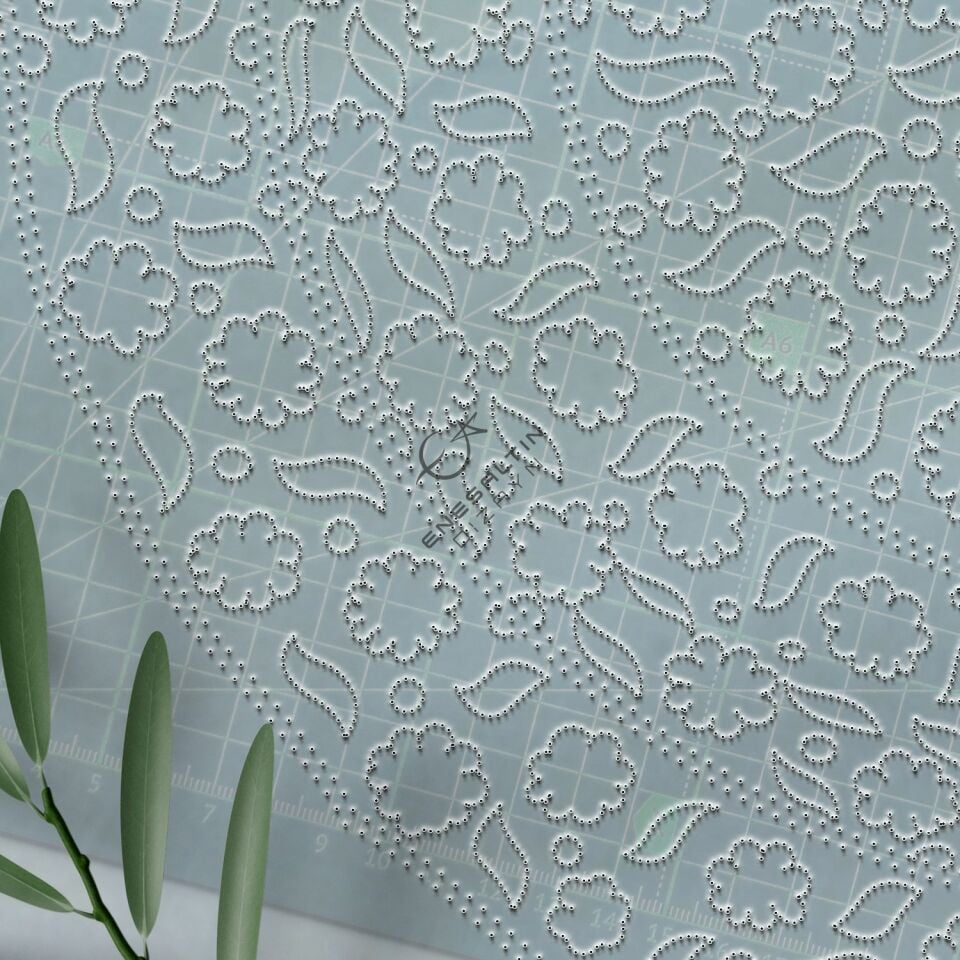 Şablon Desen 40 cm - Bulut / Papatya 15. yy. Klasik İznik Çini Tabak Deseni