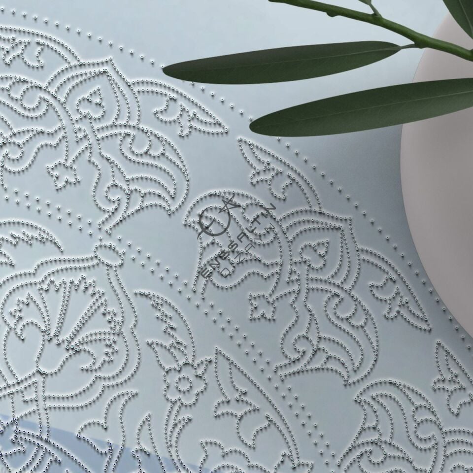 Şablon Desen 40 cm. - Rumi Karanfil Motifli Çini Deseni