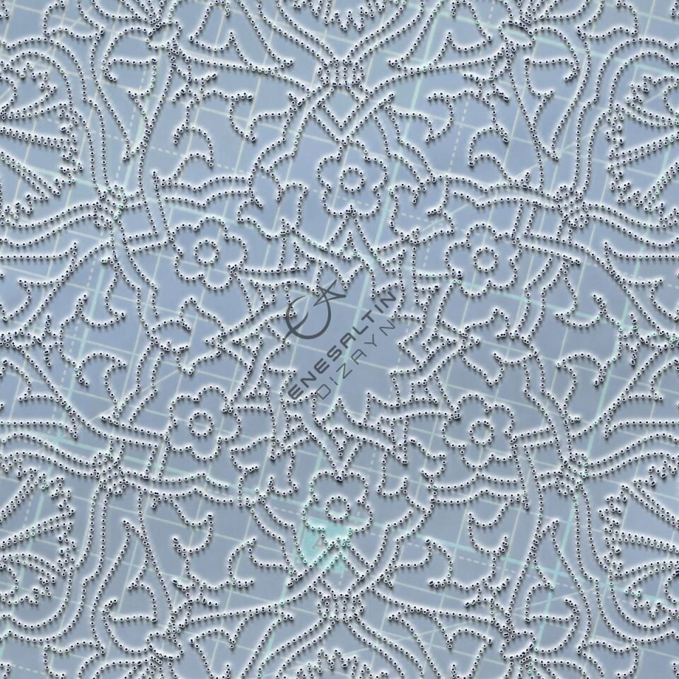 Şablon Desen 40 cm. - Rumi Karanfil Motifli Çini Deseni