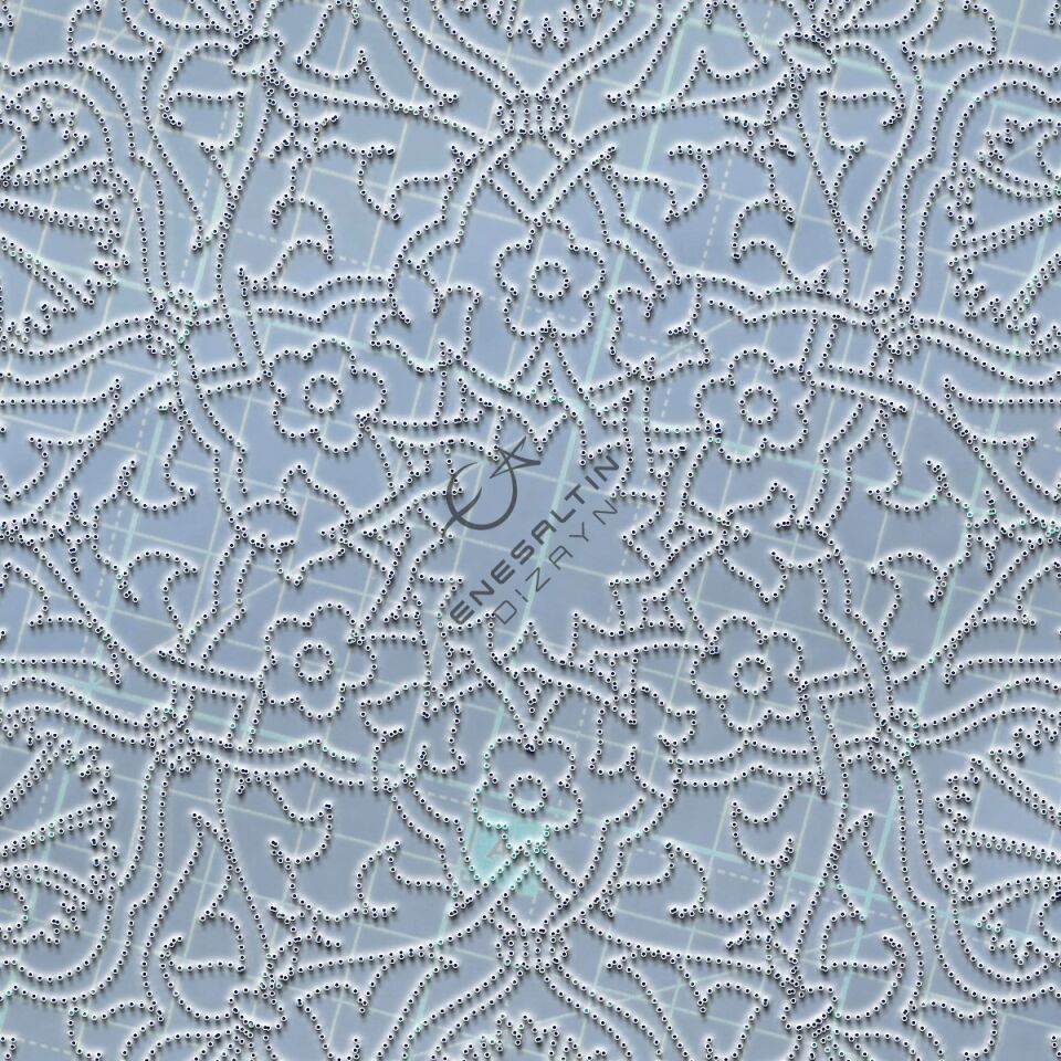 Stencil Pattern 40 cm. - Rumi Carnation Motif Tile Pattern
