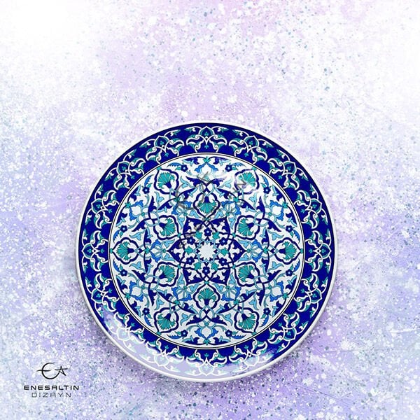 Şablon Desen 40 cm. - Rumi Karanfil Motifli Çini Deseni