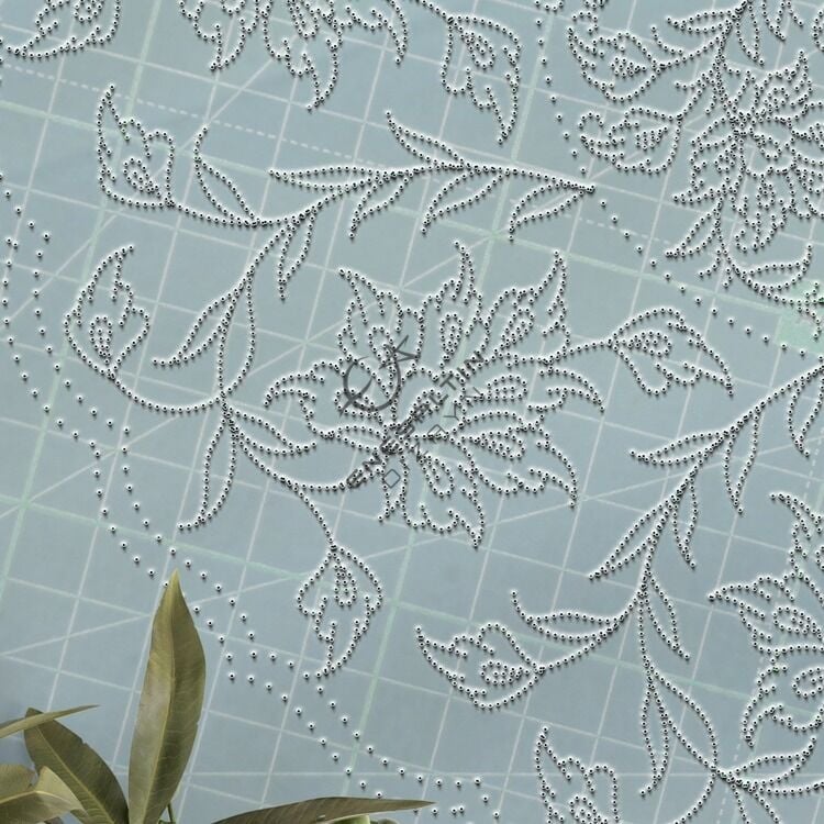 Şablon Desen 30 cm. -  8 'li Lotus Çarkıfelek Çini Tabak Deseni
