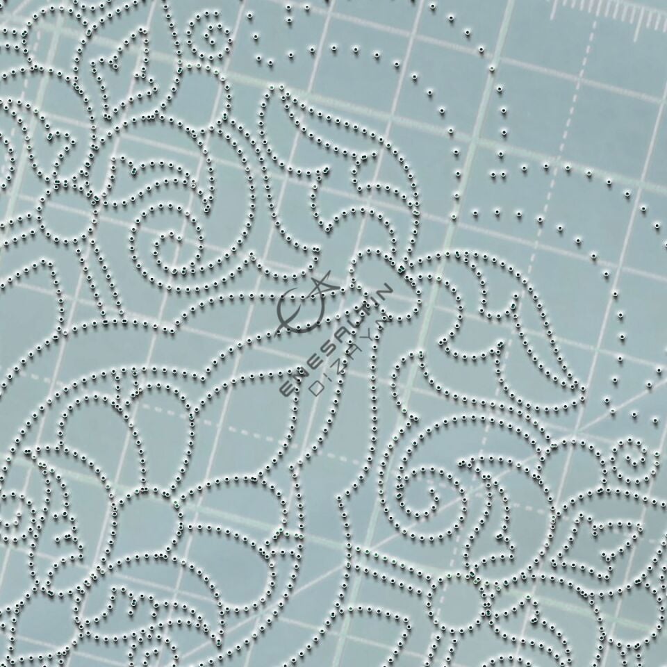 Şablon Desen 30 cm. -  8'li Rumi Çini Tabak Deseni