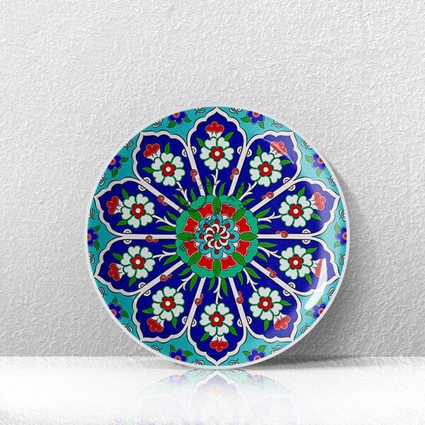 Şablon Desen 30 cm. -  Penç Çarkıfelek Çini Tabak Deseni
