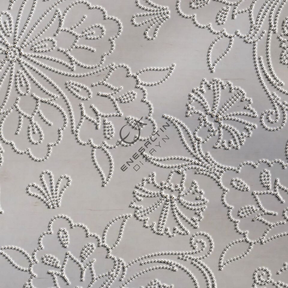 Şablon Desen 30 cm. -  Fraktal Karanfil Buket Çini Tabak Deseni