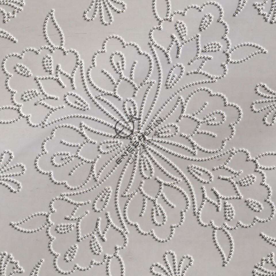 Şablon Desen 30 cm. -  Fraktal Karanfil Buket Çini Tabak Deseni