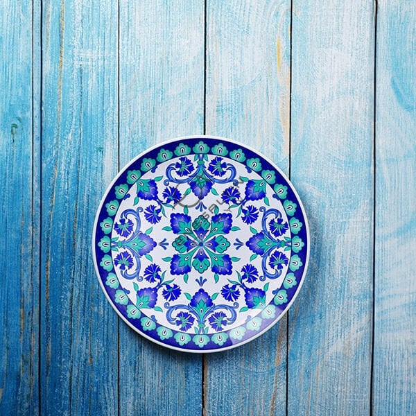 Şablon Desen 30 cm. -  Fraktal Karanfil Buket Çini Tabak Deseni