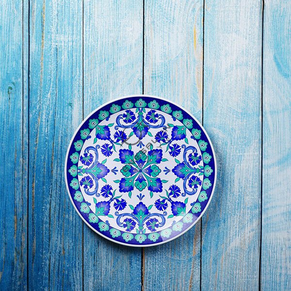 Şablon Desen 30 cm. -  Fraktal Karanfil Buket Çini Tabak Deseni