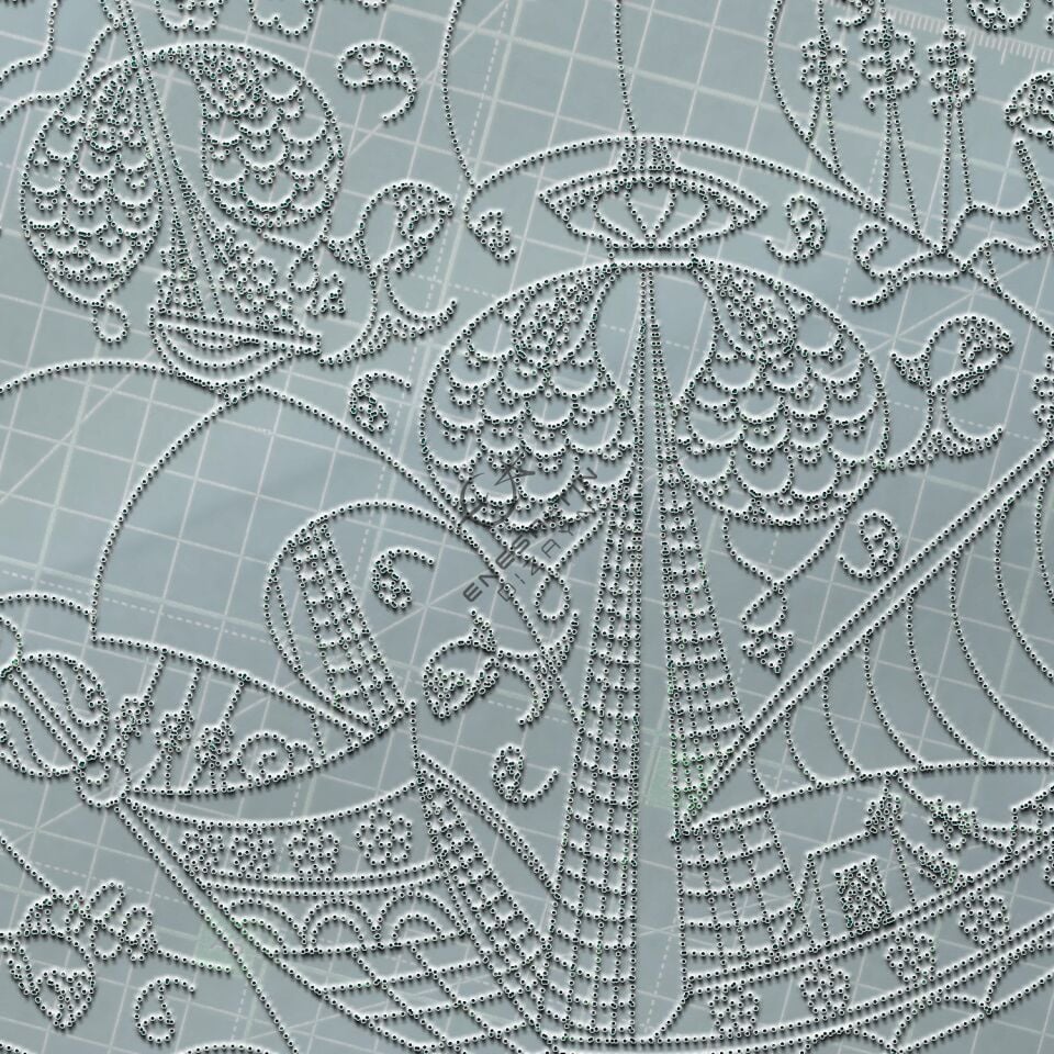 Stencil Design 40 cm - Classic Iznik Galleon Tile Plate Design