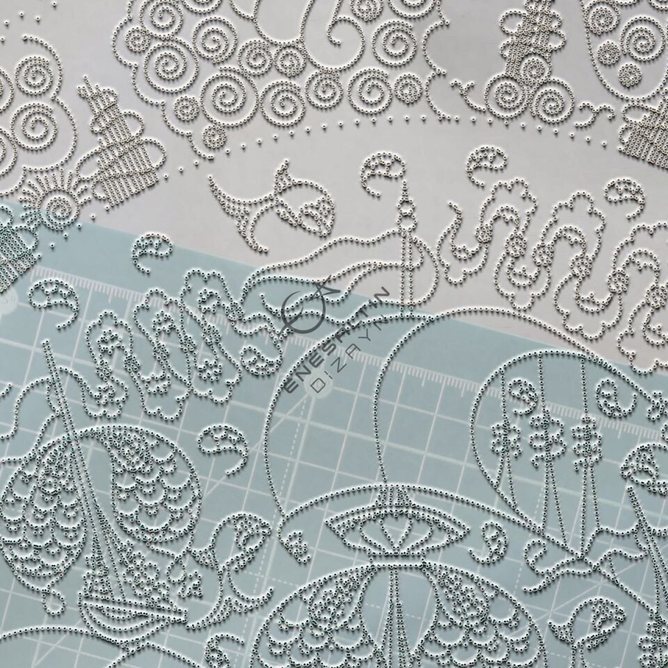 Şablon Desen 40 cm - Klasik İznik Kalyon Çini Tabak Deseni