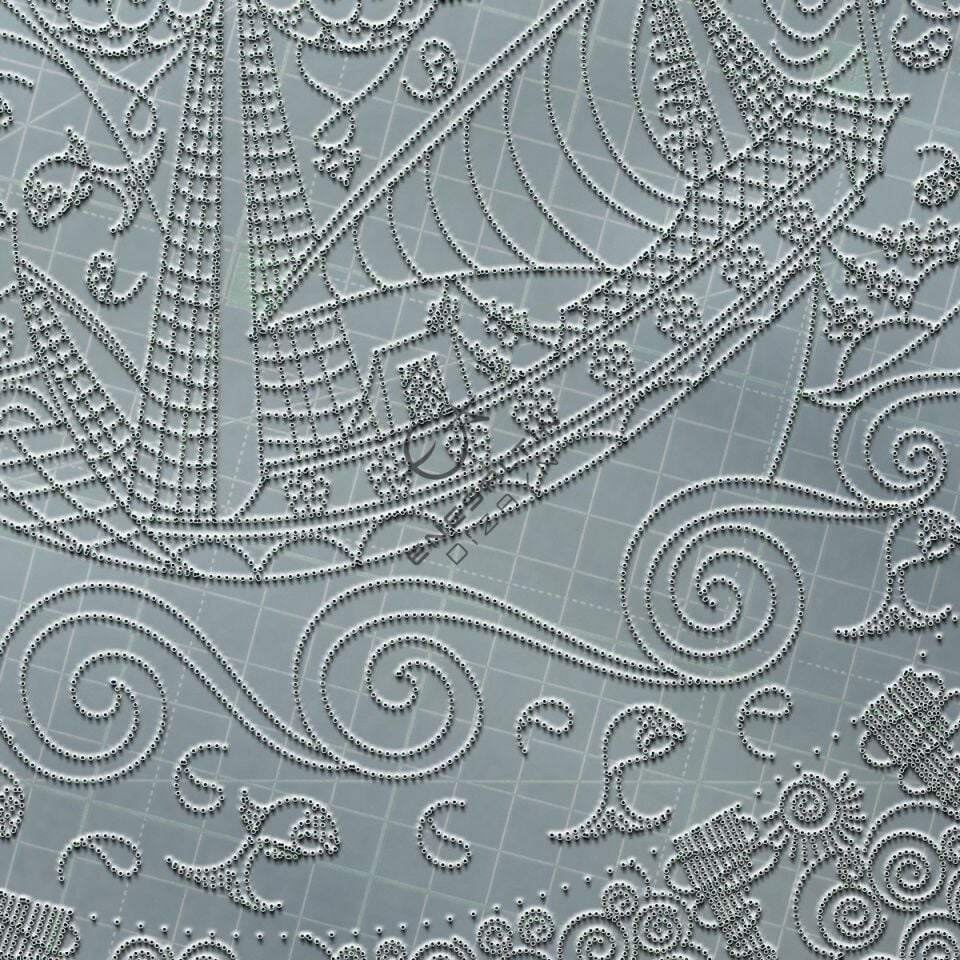 Şablon Desen 40 cm - Klasik İznik Kalyon Çini Tabak Deseni