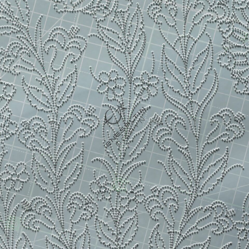 Şablon Desen 40 cm - Klasik İznik Zambak ve Sümbül Çini Tabak Deseni