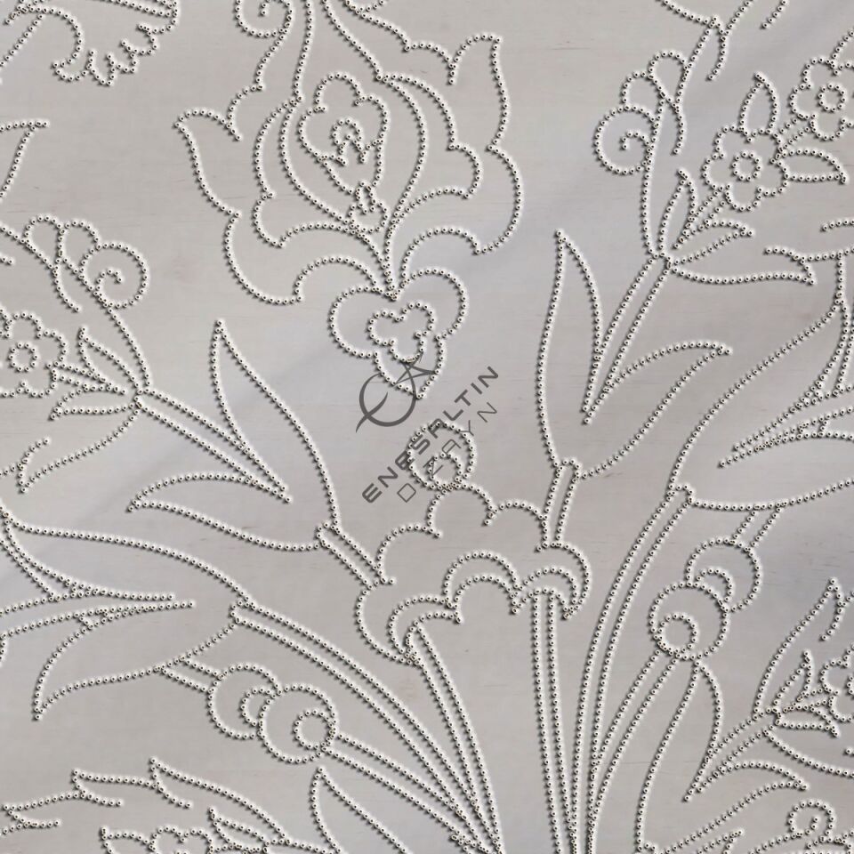 Şablon Desen  -  Klasik Simetrik 4 'lü Karanfil Çini Tabak Deseni