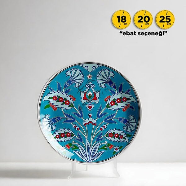 Şablon Desen  -  Klasik Simetrik 4 'lü Karanfil Çini Tabak Deseni