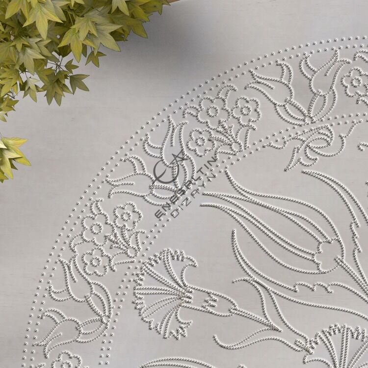 Şablon Desen 30 cm. -  Lale Karanfil Çini Tabak Deseni